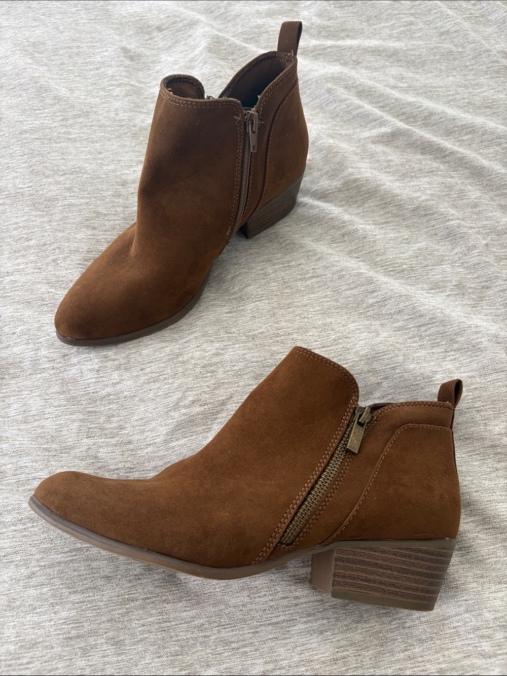 Esprit Brown Suede Side-Zip Ankle Boots